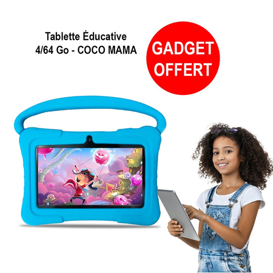 BEBE TAB Tablette Enfant Educative – 7″ – 4GB RAM /256GB ROM COCO MAMA ROUGE 6 MOIS DE GARANTIE